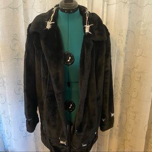 Current Mood Barbed Wire Faux Fur Coat